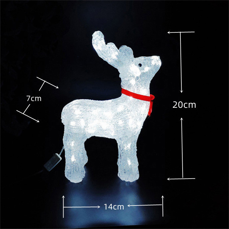 Hot sales Acrylic Crystal Flashing Mini Deer Led holiday lights for christmas decorations Home decorative lighting Night Light