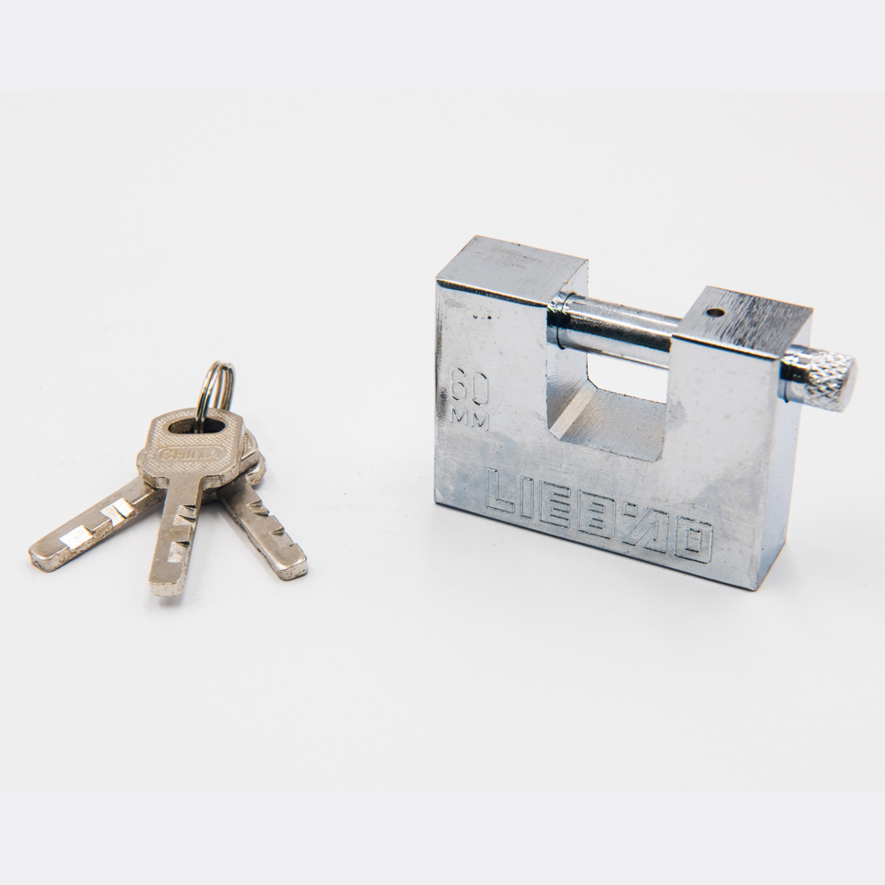 electroplating technology 60mm Lock container use rust-proof heavy duty iron padlock rectangular padlock