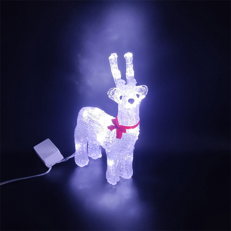 Hot sales Acrylic Crystal Flashing Mini Deer Led holiday lights for christmas decorations Home decorative lighting Night Light