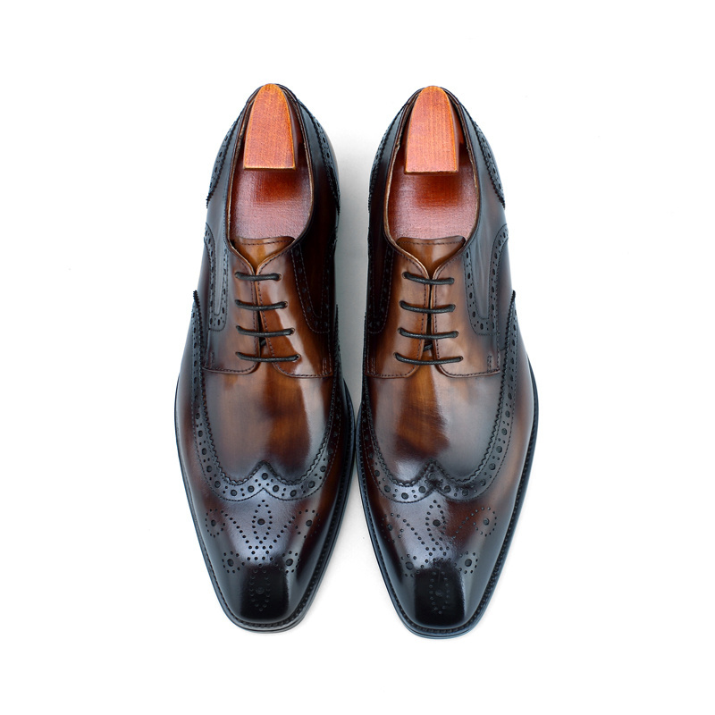 F64-DH25 New Classic Shoes Genuine Leather Lace up Fashion Design Cow leather Men British Derby dress shoes