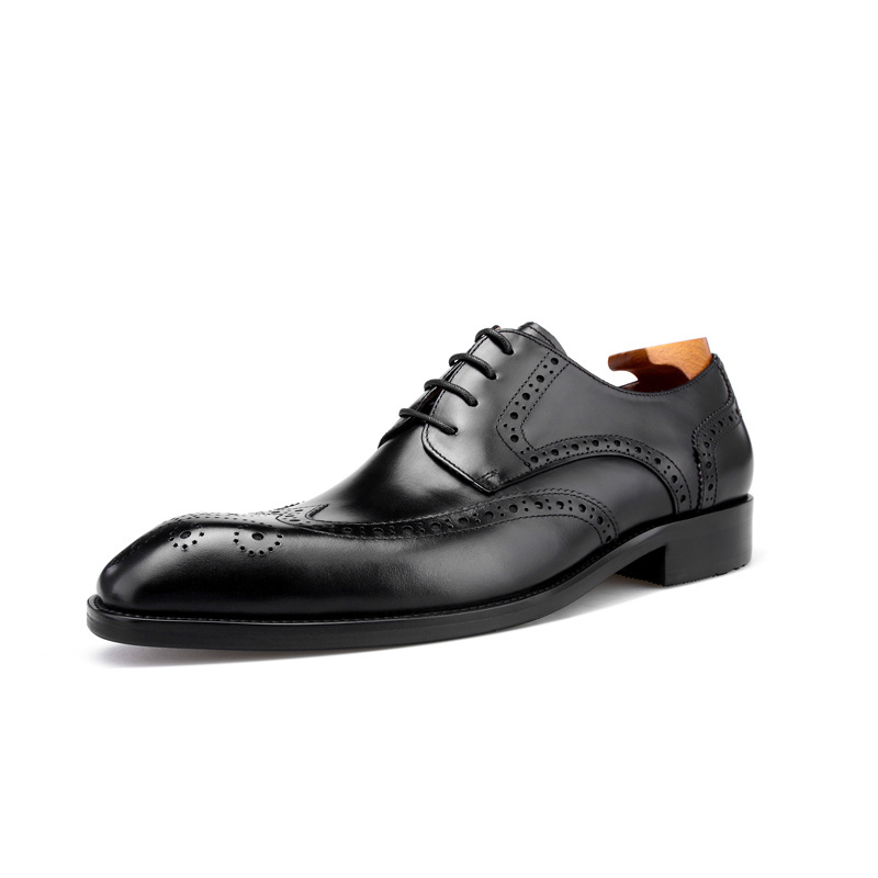 F64-DH25 New Classic Shoes Genuine Leather Lace up Fashion Design Cow leather Men British Derby dress shoes