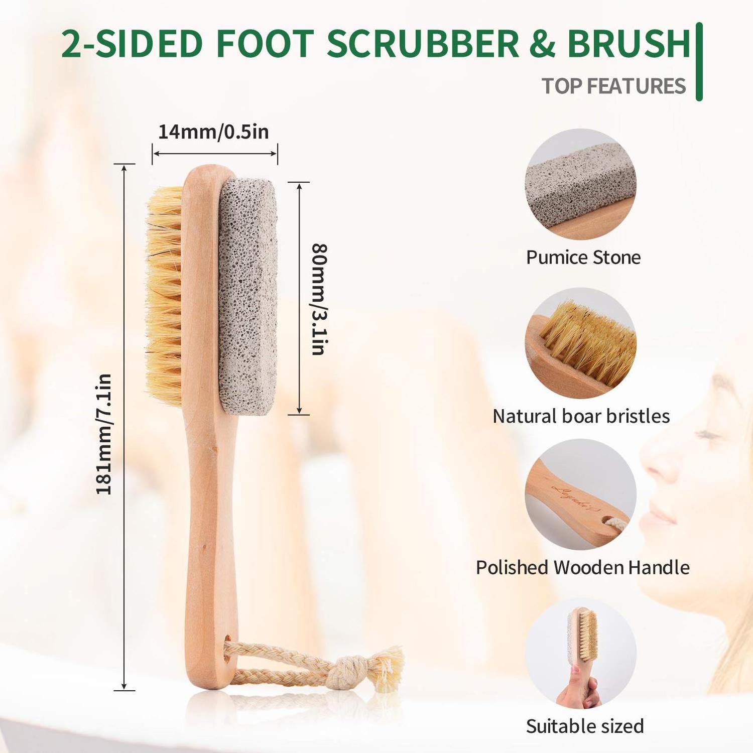 Wooden Massager For Feet Handle Pumice Stone Brush Foot Stick China Wholesale Cleaning Scrub Exfoliate Bath Blossom