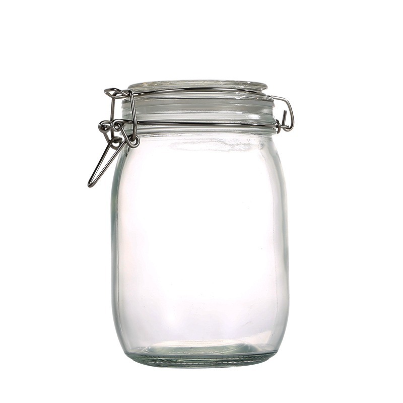 Various Size wholesale sealed glass storage jars with swing top clip lid