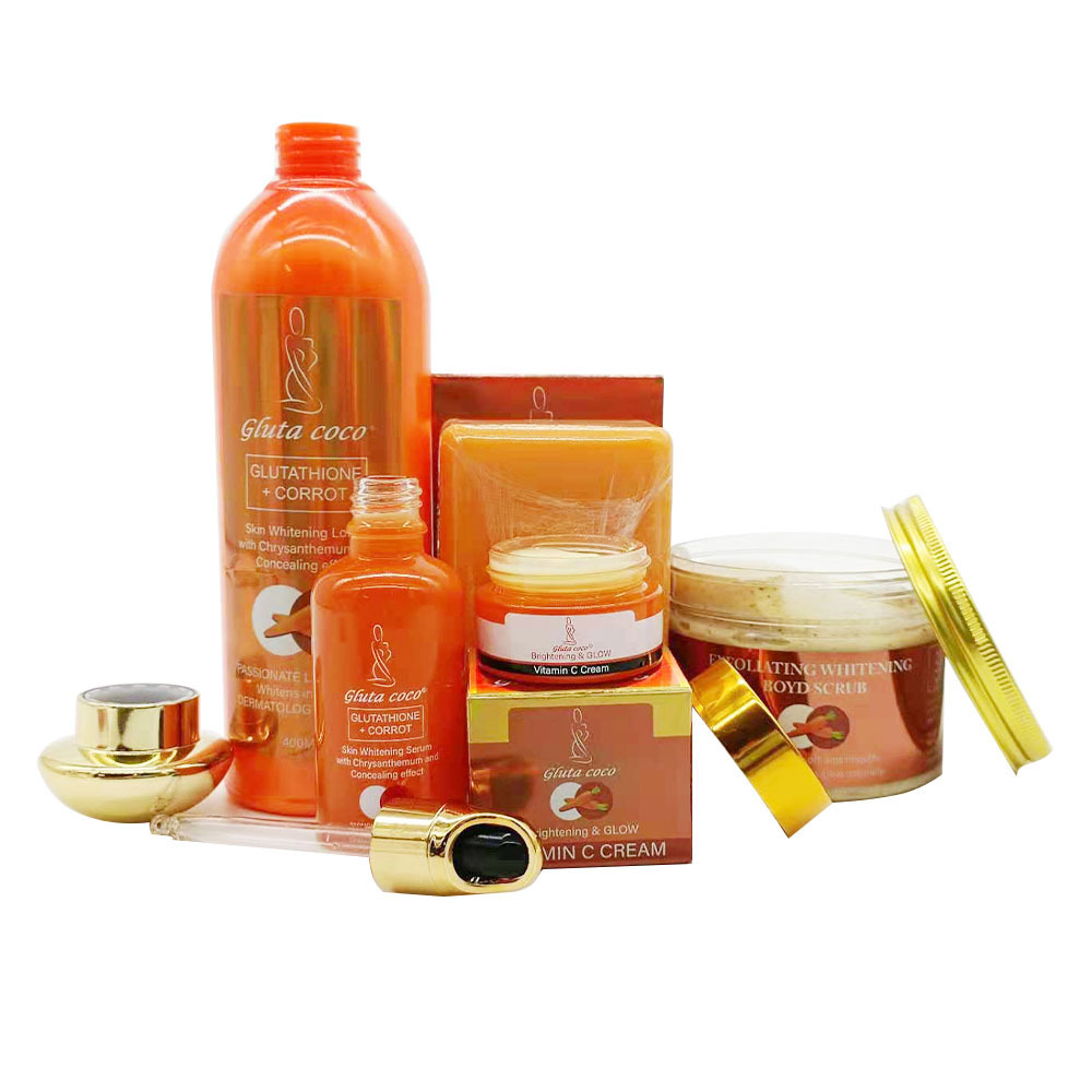 Natural Whitening & Anti-aging  Skincare Carrot Set with Vitamin C & Carrot oil Making Your Skin Glow