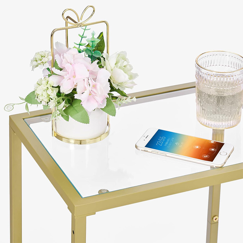 Furniture modern glass mirrored gold coffee tables gold side table