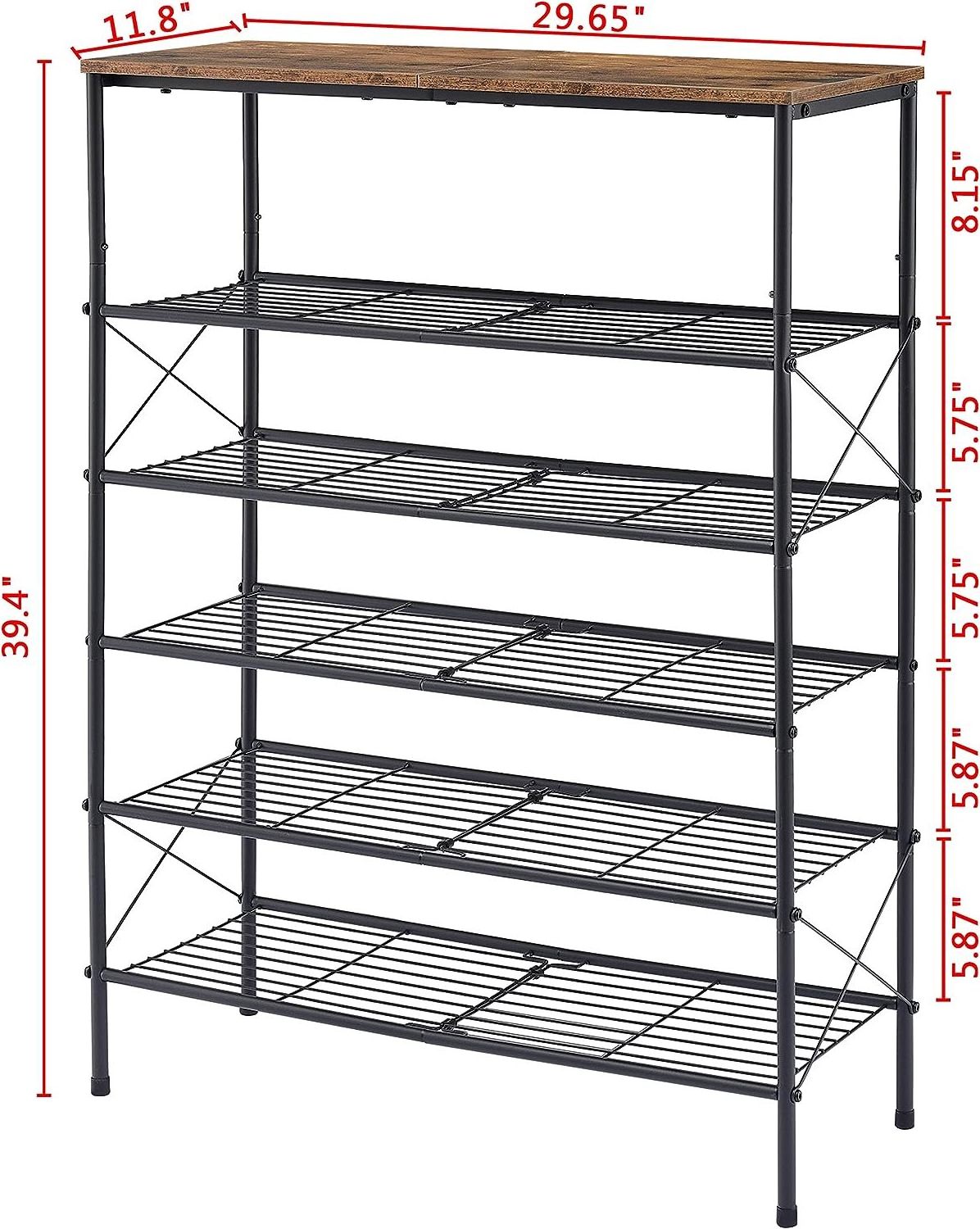 Hot Sale 6-Tier Shoe Rack Organizer Industrial Shoe Rack for Closet Entryway