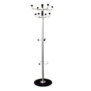 Hot Sell modern chromed factory coat rack home furniture metal frame wood balls  Stand Garment Rack