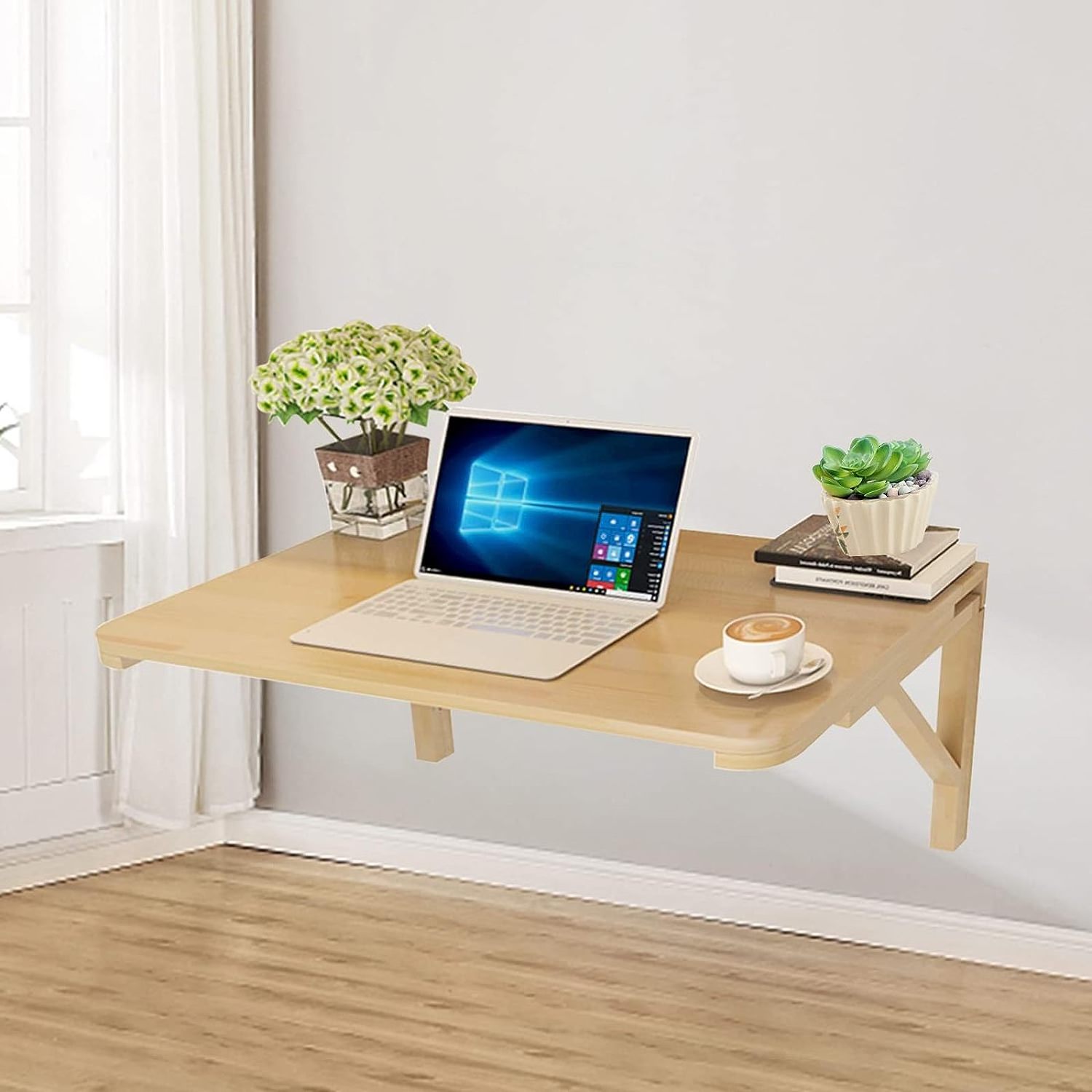 Laundry Folding Table Wood Wall Mounted Table Stable Sturdy Wall Desktop Computer Table for Kitchen Room Furniture