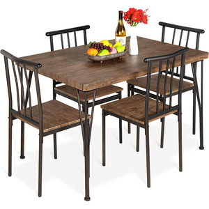 Modern Rectangular Dining Table Furniture Set for Kitchen Best Choice Products 5-Piece Metal Dining Table set