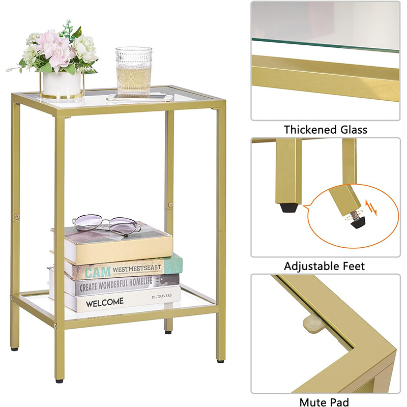 Furniture modern glass mirrored gold coffee tables gold side table