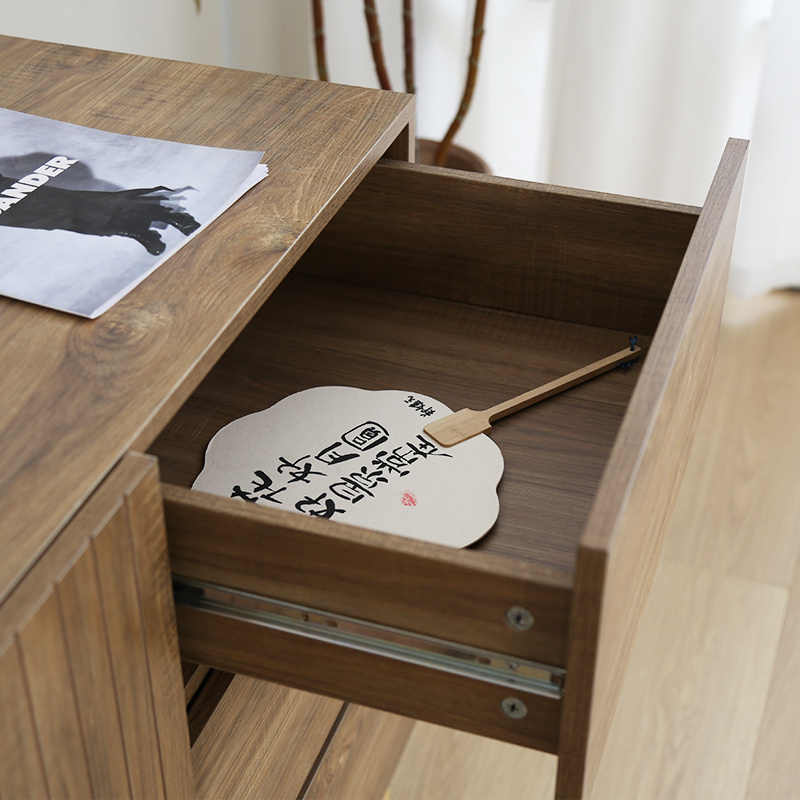 Floor Storage Cabinet with 4 Removable Drawers and 2 Door Side Storage Organizer Cabinet with Adjustable Shelves