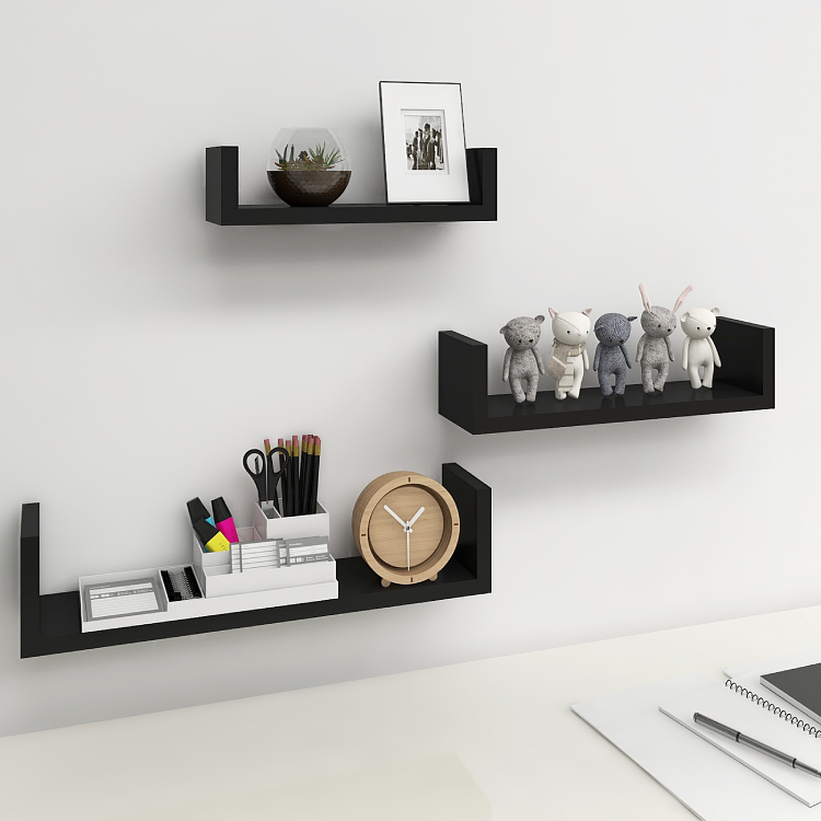 Decorative storage wood float shelf