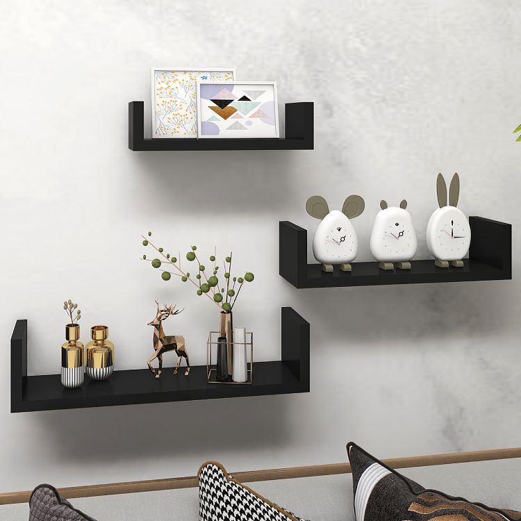 Decorative storage wood float shelf