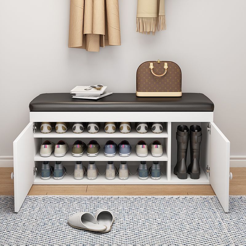 Modern Wooden Shoe Rack Shoe Bench Cabinet with 3 Shelves Storage for Hallway Entry Way