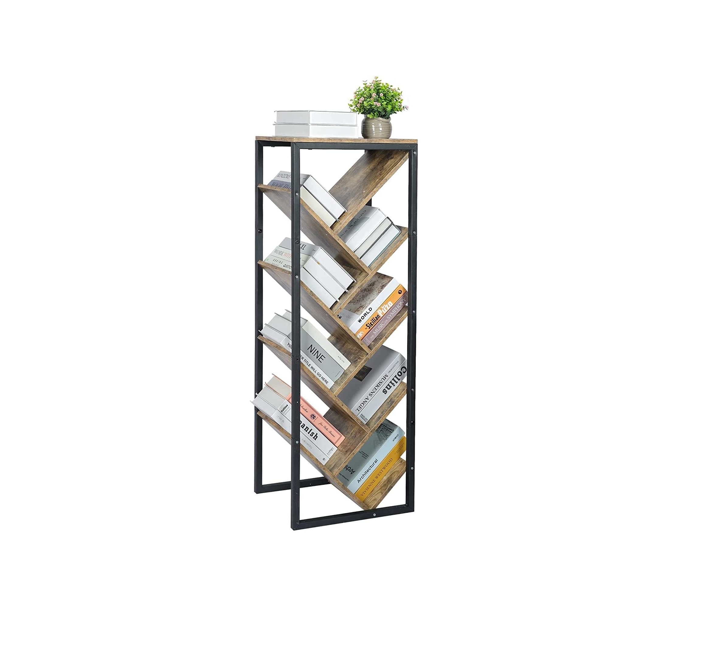 High Quality  Tall Tree Bookshelf  with Frame Elegant  Bookcase for Living Room Furniture