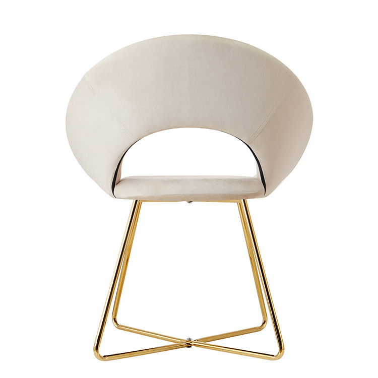 Wholesale beige nordic velvet luxury dining chair