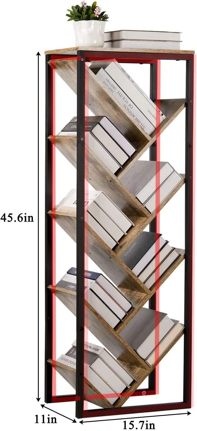 High Quality  Tall Tree Bookshelf  with Frame Elegant  Bookcase for Living Room Furniture