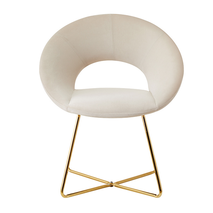 Wholesale beige nordic velvet luxury dining chair