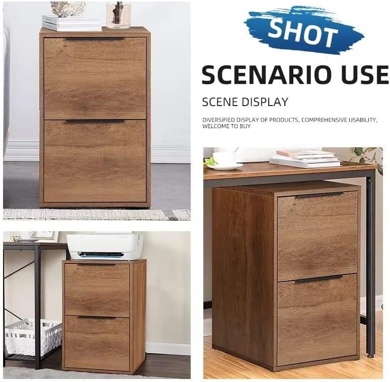 Wooden Office Storage Filing Cabinet with Drawers Hanging Bars