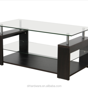 Modern Design Coffee Table Tempered Glass Top Center Table Wooden Table Design