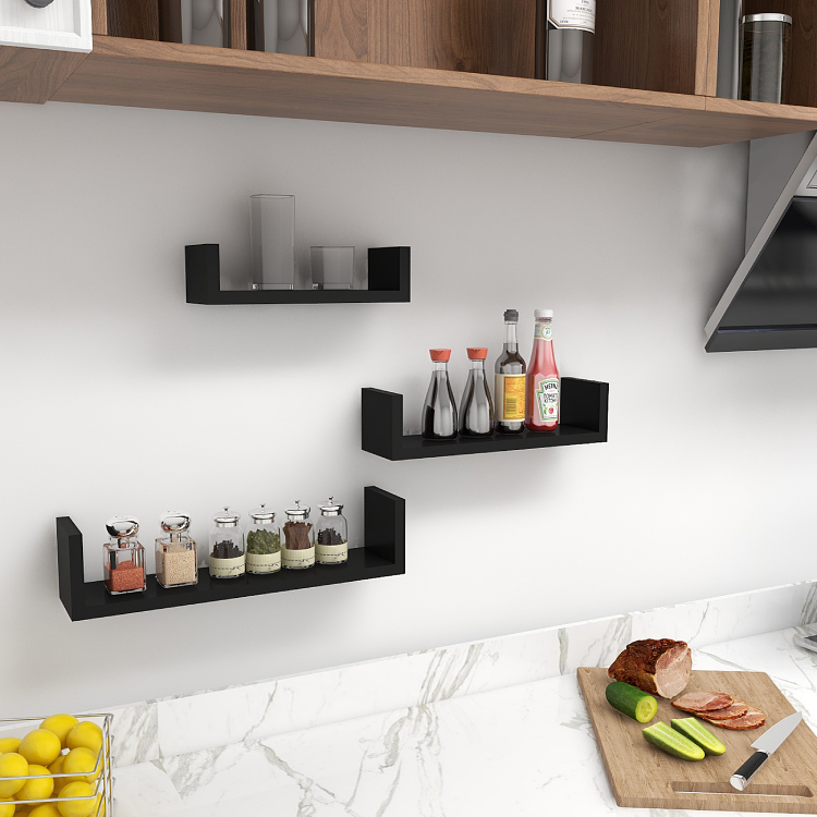 Decorative storage wood float shelf