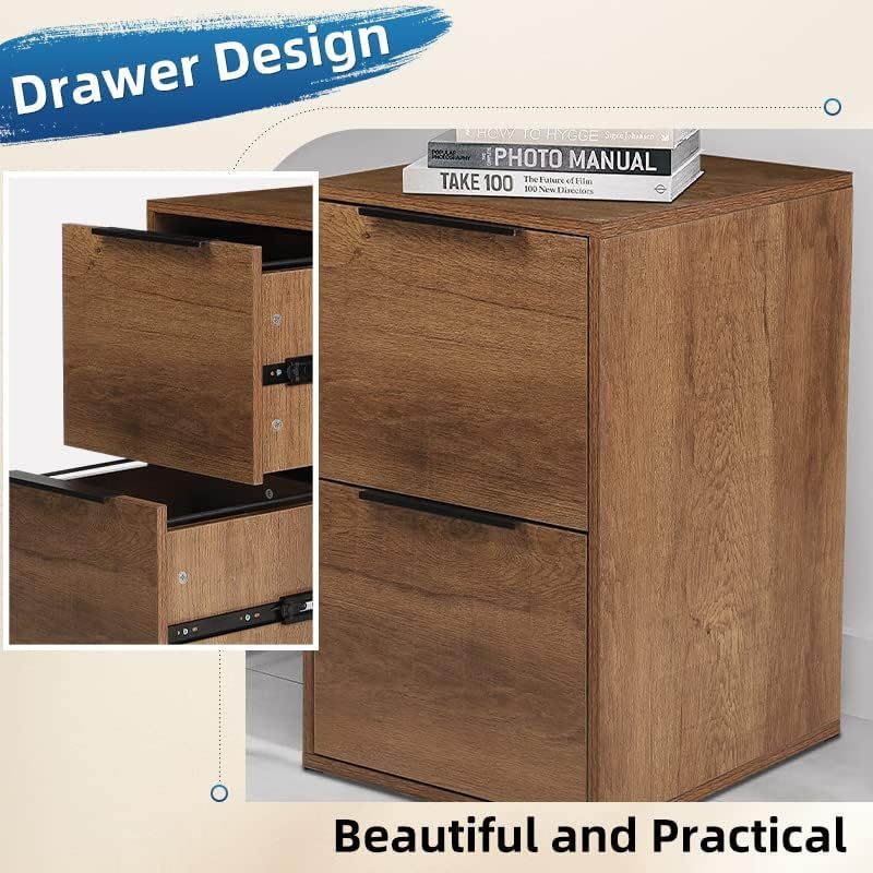 Wooden Office Storage Filing Cabinet with Drawers Hanging Bars