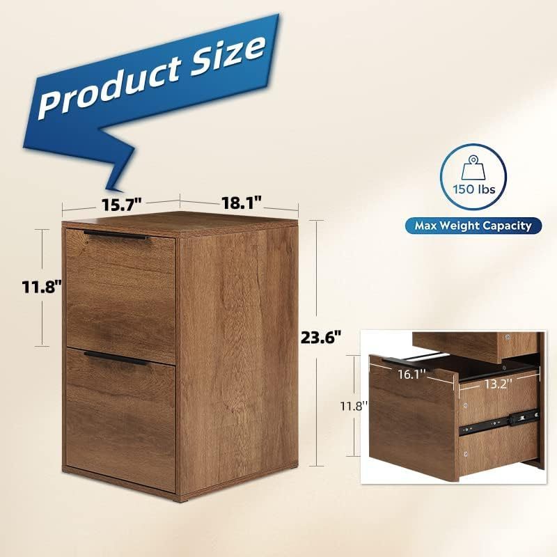 Wooden Office Storage Filing Cabinet with Drawers Hanging Bars