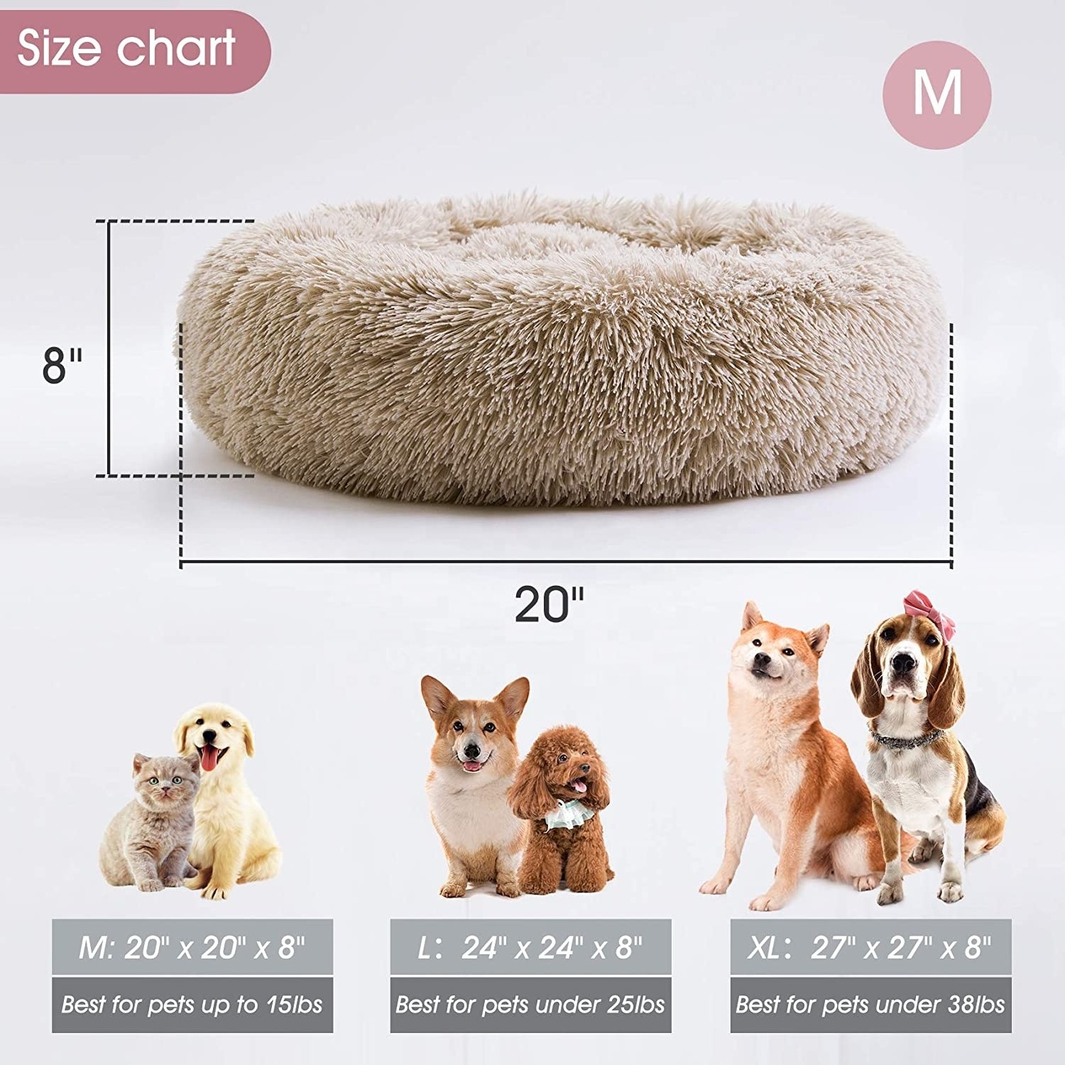 OEM/ODM washable plush memory foam small luxury soft pet nest bed warming calming round donut luxury dog bed cat bed