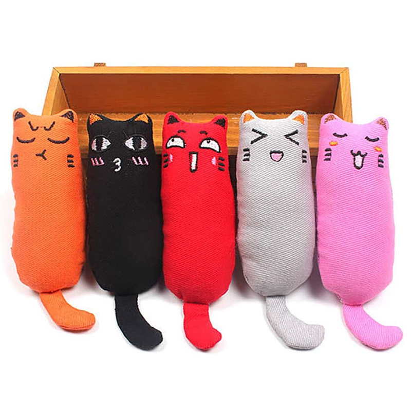 Rustle Sound Catnip Toy Cats Products for Pets Cute Cat Toys for Kitten Teeth Grinding Cat Plush Thumb Pillow Pet Accessories