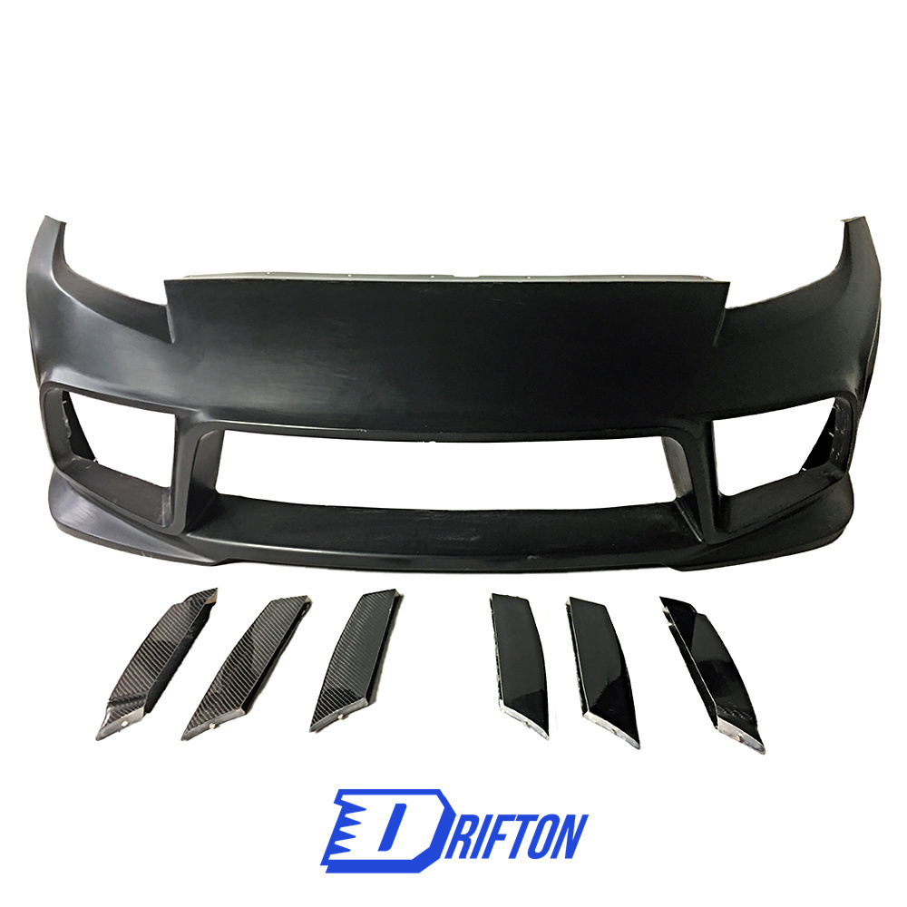 WZL Style Half Carbon Fiber Front Bumper For Nissan 370Z Z34 Body Kit