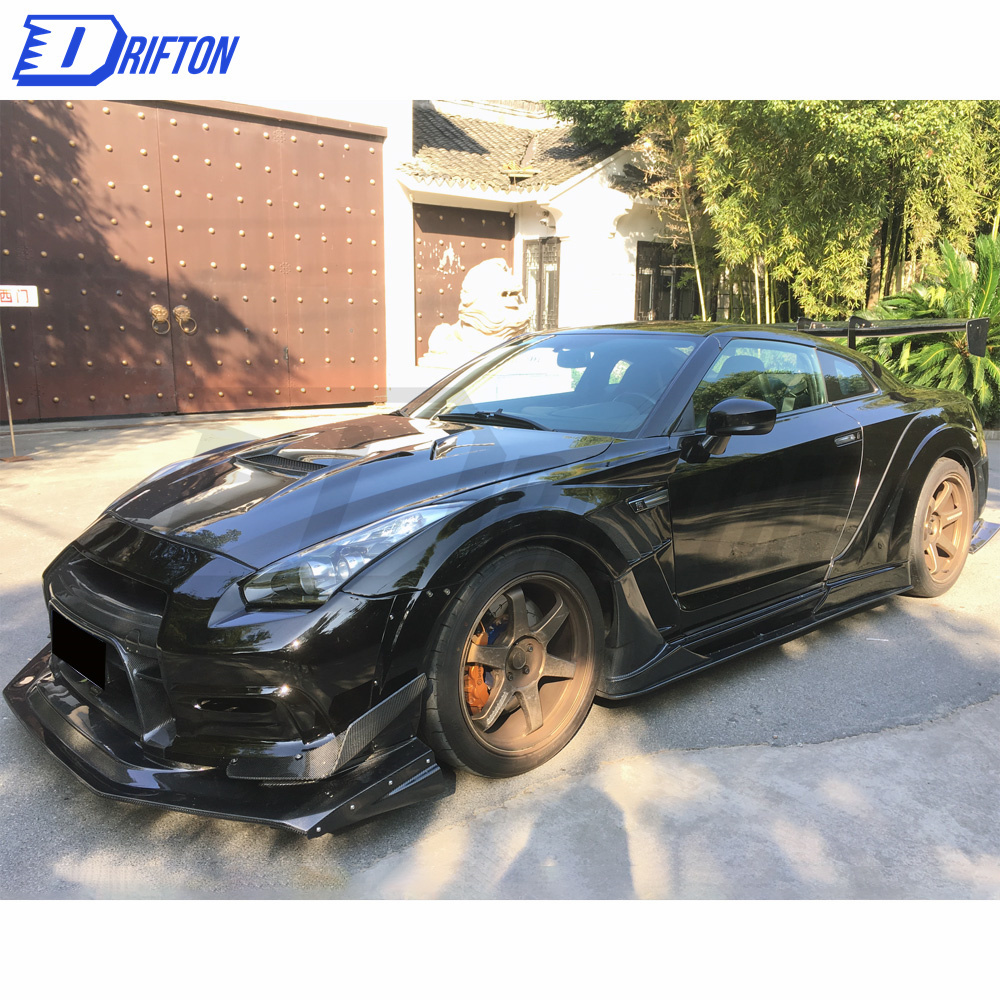 Var KAMIKAZE R Super Sonic Style Half Carbon Fiber Wide Body Kit For Nissan R35 GTR Bodykit