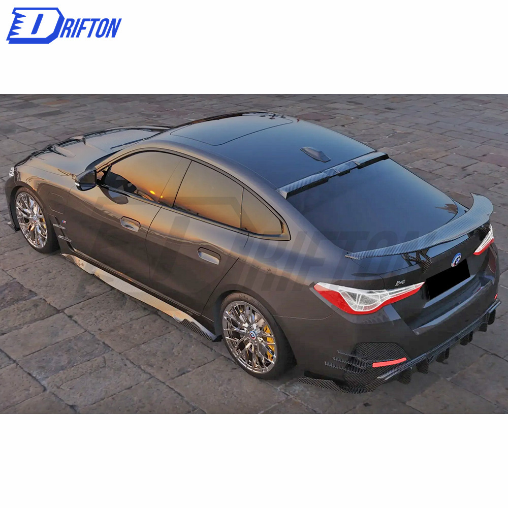 Aggressive Dry Carbon Fiber Roof Spoiler For BMW i4 Top Wing