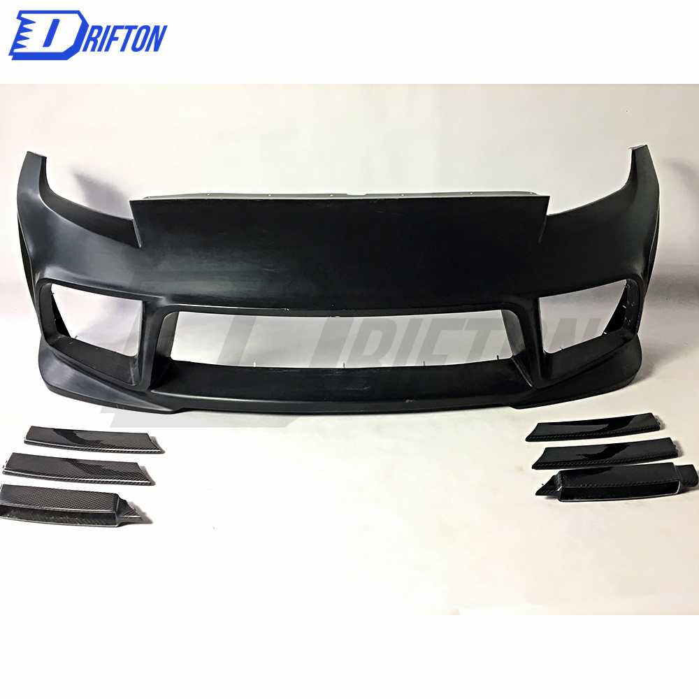 WZL Style Half Carbon Fiber Front Bumper For Nissan 370Z Z34 Body Kit