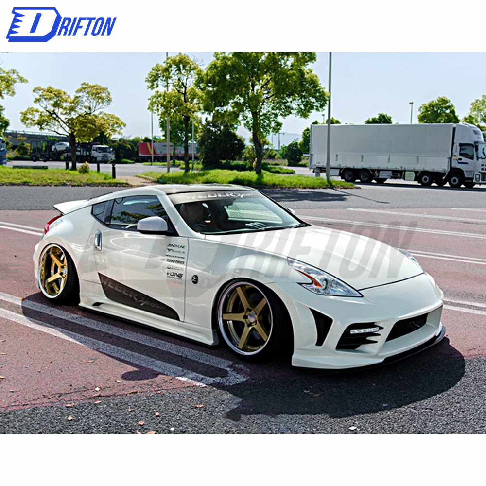 WZL Style Half Carbon Fiber Front Bumper For Nissan 370Z Z34 Body Kit