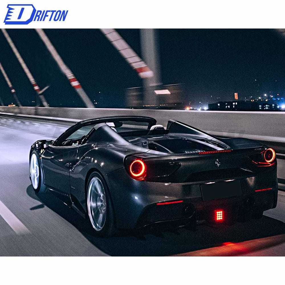 Novit Style Rear Diffuser Light Cover For Ferrari 488 GTB Spider Dry Carbon Fiber Kits