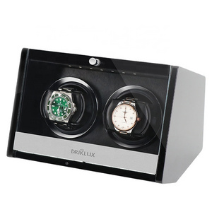 2023 Driklux Black High Gloss MDF with Custom Logo 2 Luxury Automatic Watch Winder Box