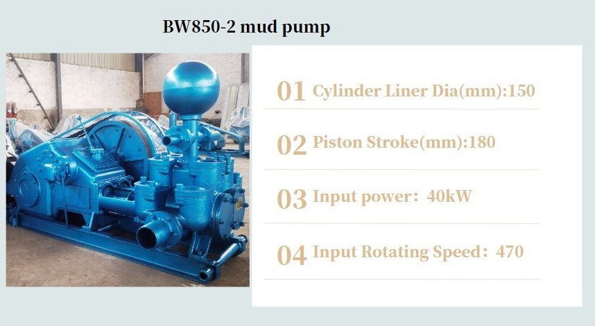 Bw 850-2 double-cylinder reciprocating double-acting piston mud pump