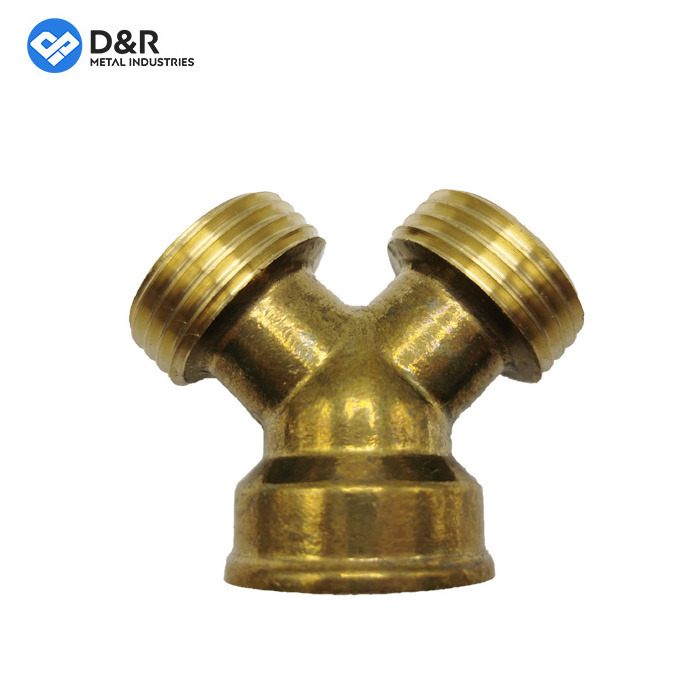 Y Shape Brass Garden Water Hose Connector