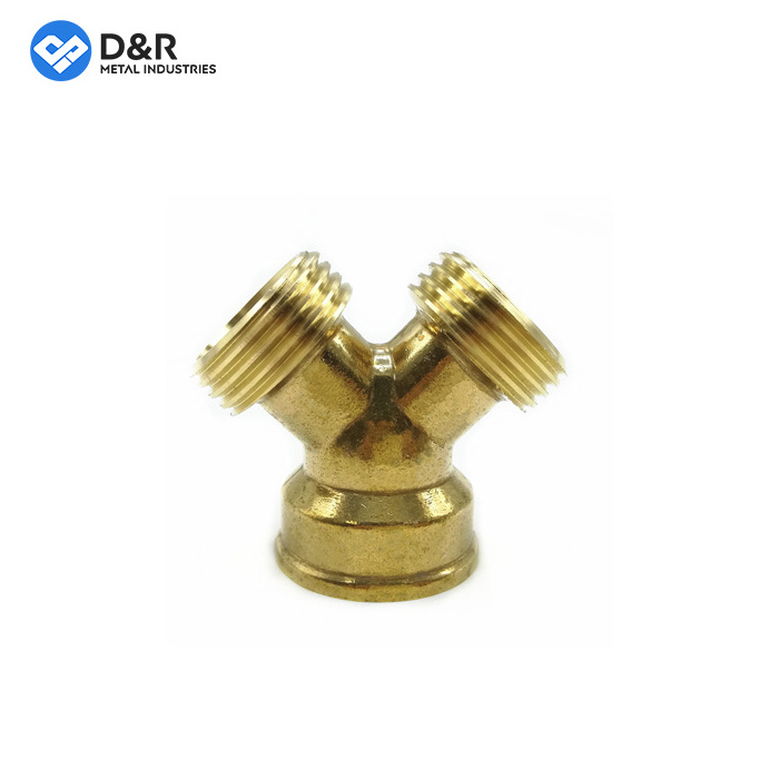 Y Shape Brass Garden Water Hose Connector