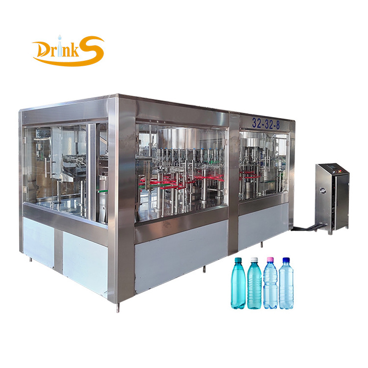 Full Automatic 3 in 1 Bottled Pure Mineral Drinking Water Bottle Filling Capping And Labeling Machine Production Line