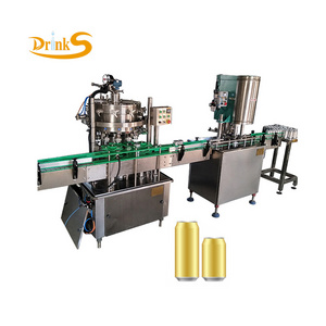 Small Scale Automatic Juice / Soda / Beer Aluminum Tin Can Filling Line Machine