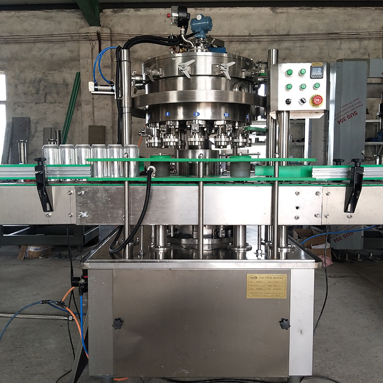 500-1800 Cans Per Hour Small Carbonated Drink / Beverage Beer Canning Machine