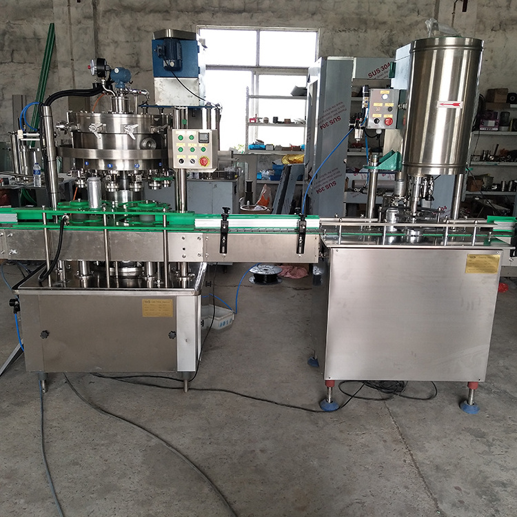 500-1800 Cans Per Hour Small Carbonated Drink / Beverage Beer Canning Machine