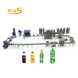 Complete PET Glass Bottle CO2 Beverages Carbonated Soda Water Filling Bottling Soft Drink Machinery Production Line