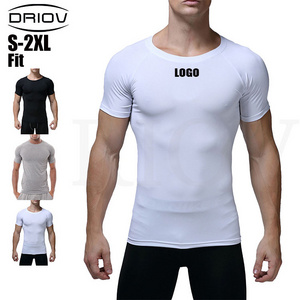 Wholesale Dryfit Athletic Running Sports Wear Compression Gym Men's Muscle Fitness Clothes Bamboo Fiber T Shirt T Shirts