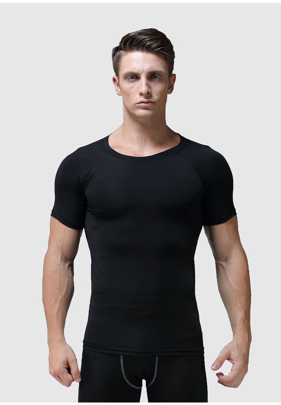 Wholesale Dryfit Athletic Running Sports Wear Compression Gym Men's Muscle Fitness Clothes Bamboo Fiber T Shirt T Shirts