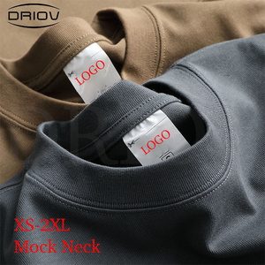 Top ranking plain heavy cotton luxury tshirt unisex custom print logo mock neck blank t shirt oversize men's t-shirt for men