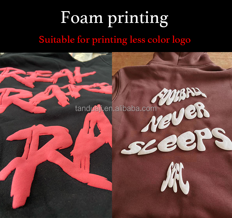 CUSTOM men's hoodies manufacturers 3d foam print fleece cotton premium hoodies oversized design puff print hoodie unisex