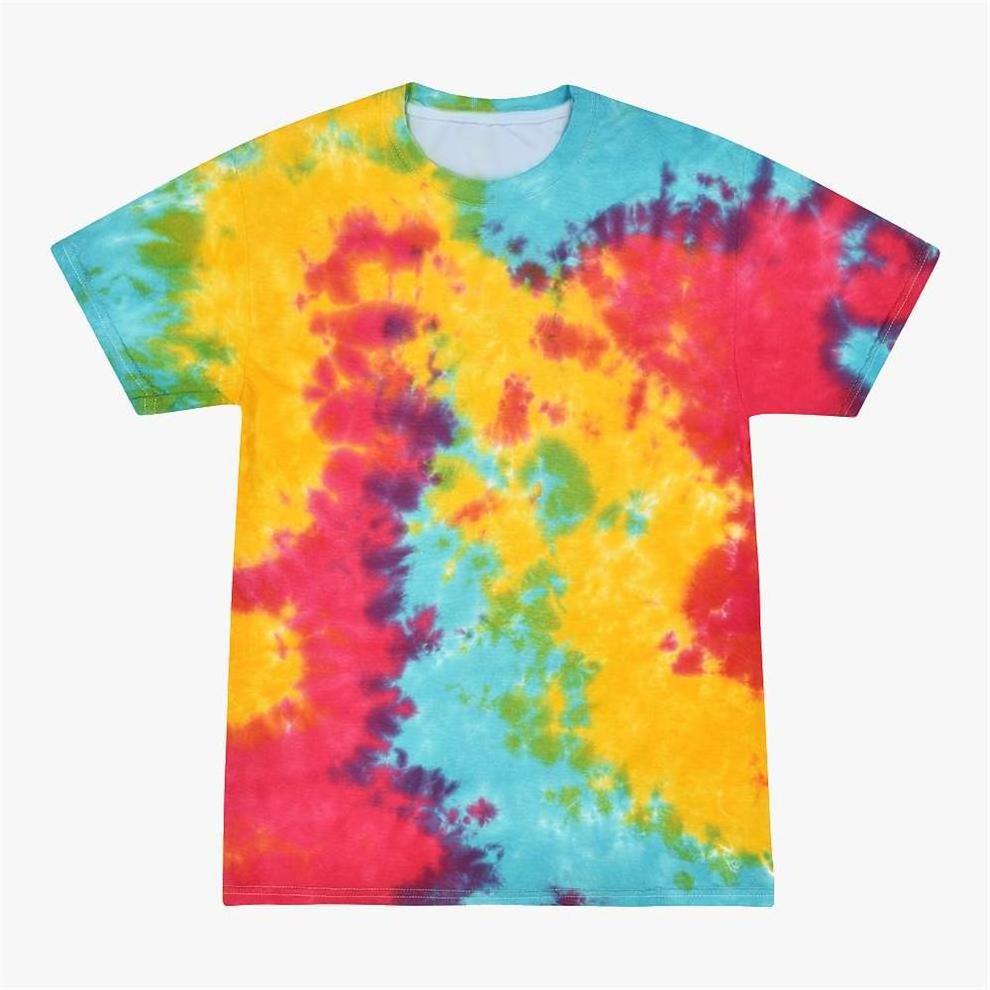 Custom tie dye sublimation printing t shirts polyester thin cheap colorful tshirts custom mens tye dye t-shirts