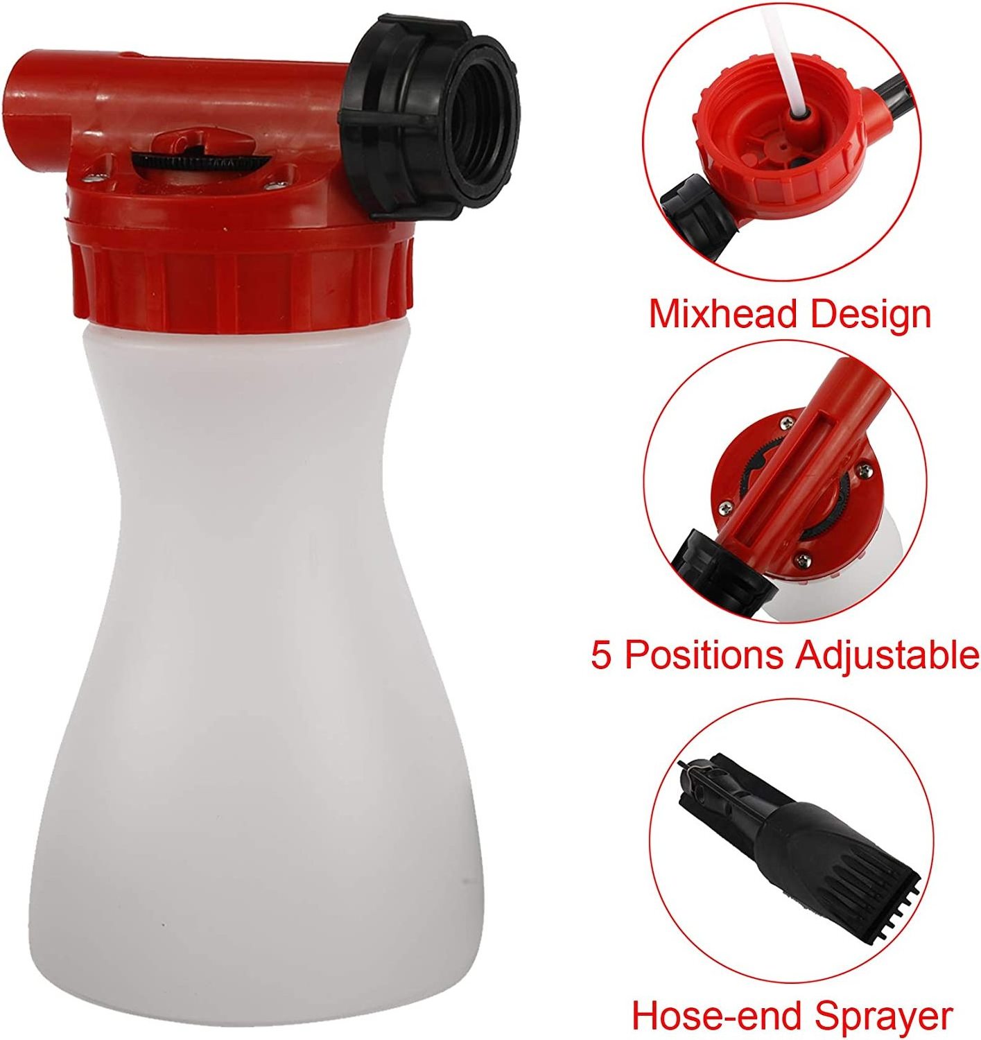 900ml Bottle Low Pressure Garden Hose Foamer Gun With Adjustable Dashboard